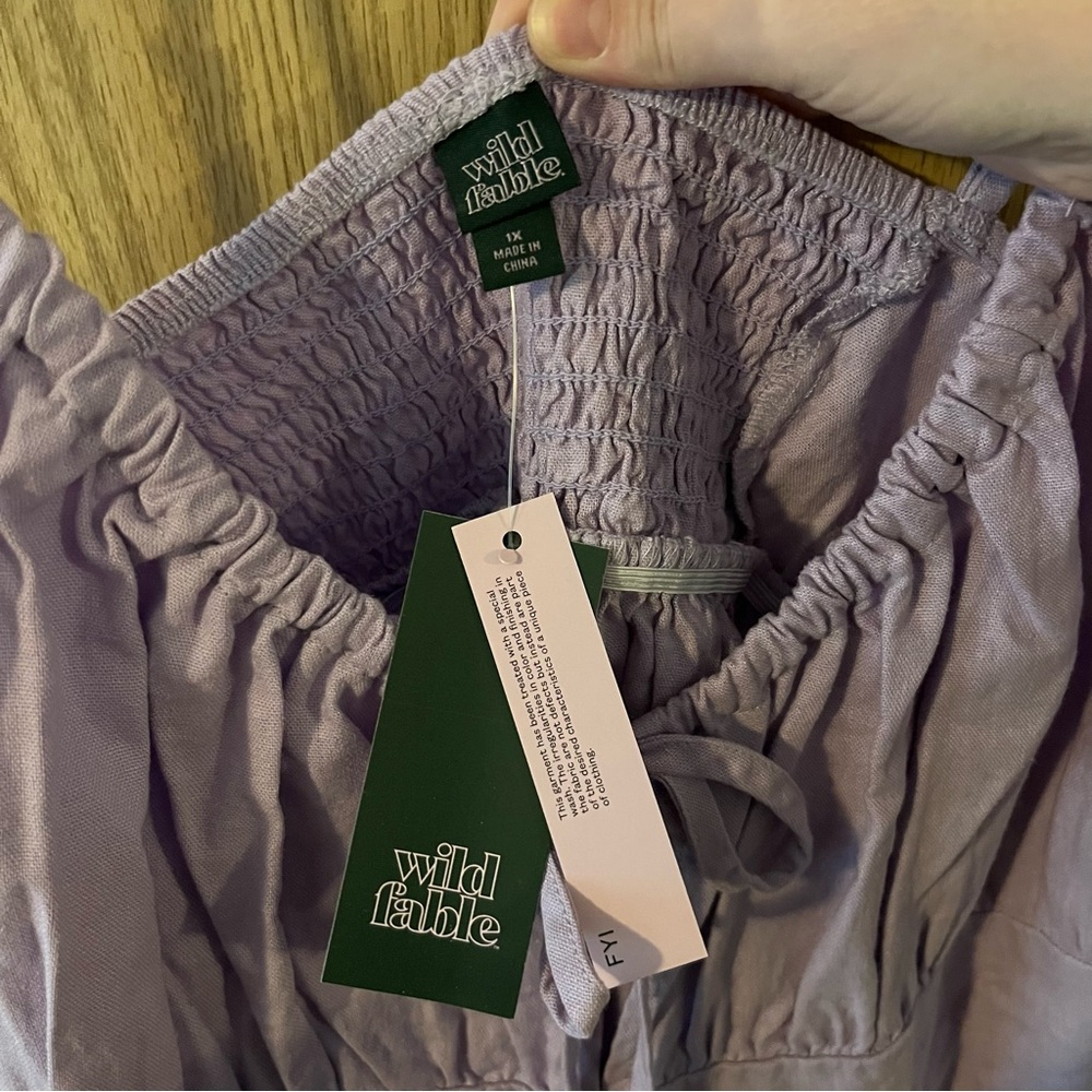Wild Fable Women’s Ruched Linen Slip Dress Lavender NWT Target Plus - Picture 5 of 10